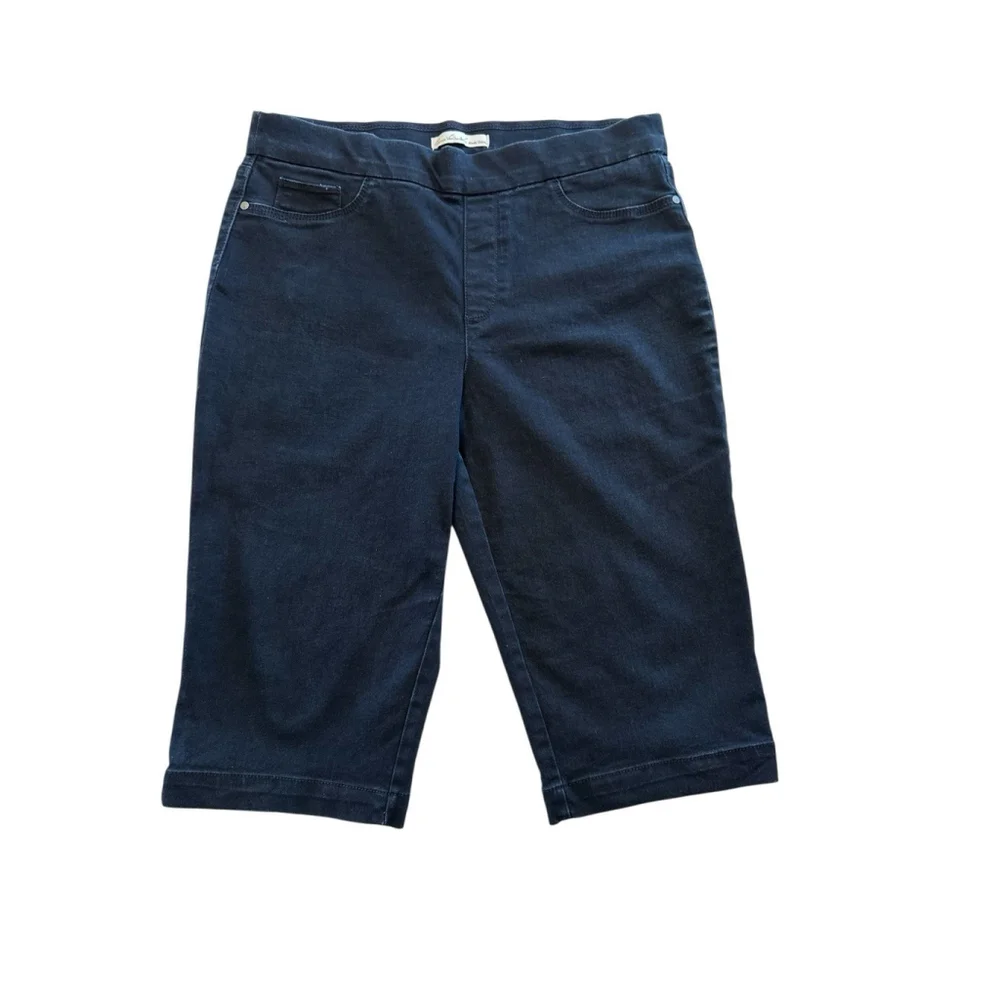 Gloria Vanderbilt Khaki Unltd Capri Pants Women's 14 Blue Stretch Karoline Egypt - Picture 10 of 12